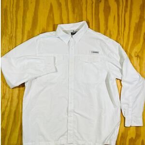 Habit White 40+ Solar Factor Fishing Shirt Long Sleeve Vented Pockets Mens XL